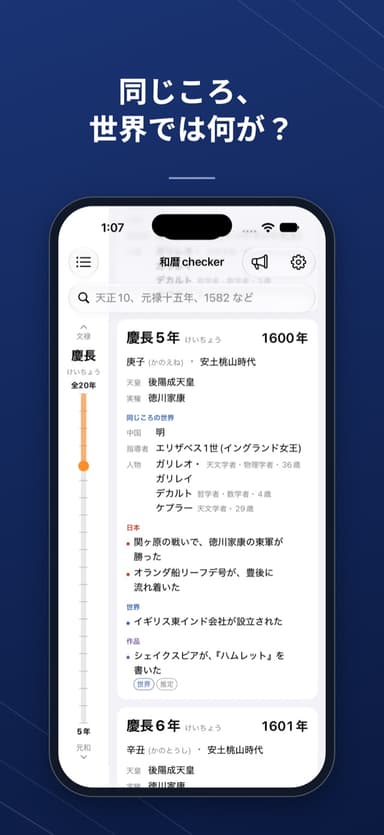 同じころの世界の出来事・中国の王朝・世界の指導者
